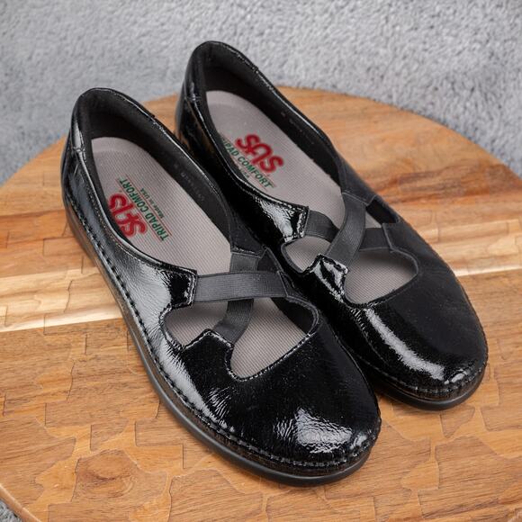 Women’s SAS Crissy Patent Leather Tripad Comfort Moc Toe Loafers Shoes Sz 9.5 N - Picture 1 of 9